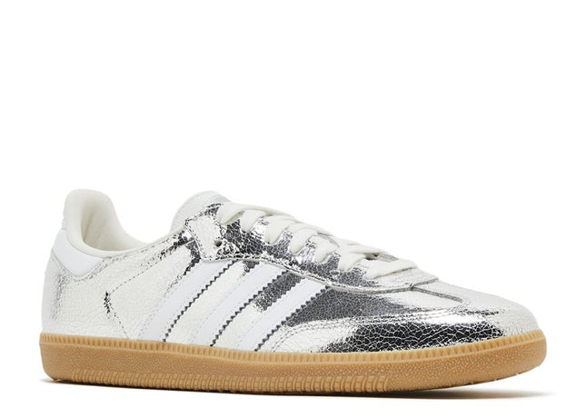 Adidas Samba OG Silver Metallic Cracked Leather