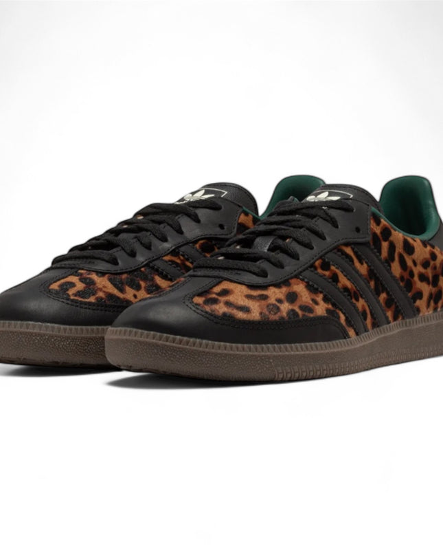 Adidas Samba OG Black Green Leopard Print