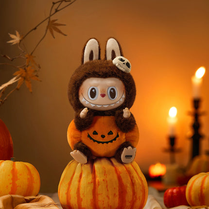 Pop Mart Labubu The Monsters Happy Halloween Party Series-Sitting Pumpkin Vinyl Plush Pendant
