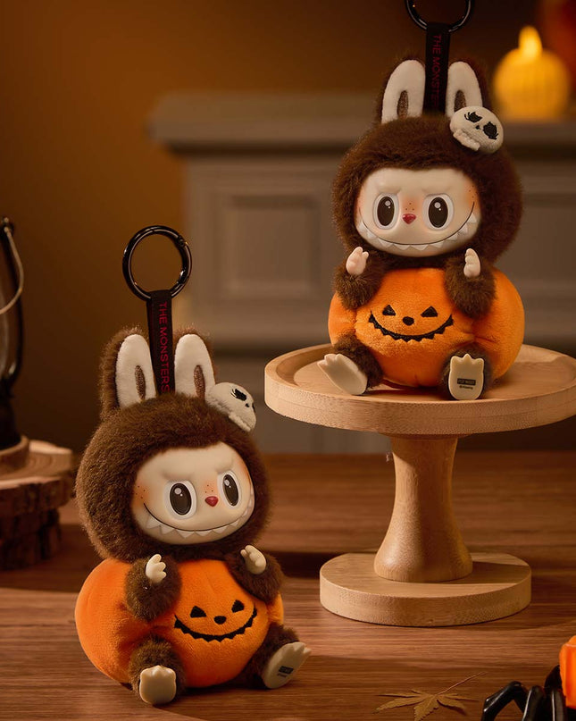 Pop Mart Labubu The Monsters Happy Halloween Party Series-Sitting Pumpkin Vinyl Plush Pendant